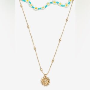 Bead & Daisy Layered Necklace
